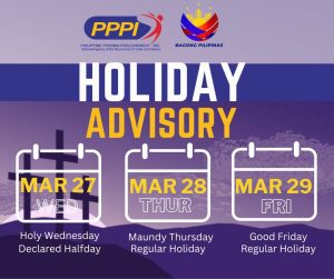 HOLIDAY ADVISORY